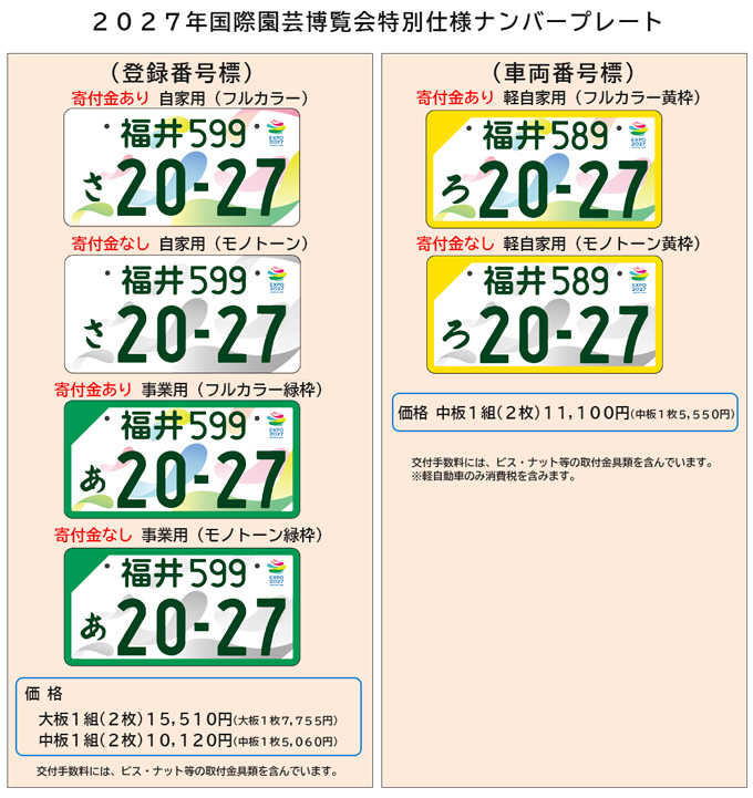 ２０２７年国際園芸博覧会特別仕様ナンバープレート